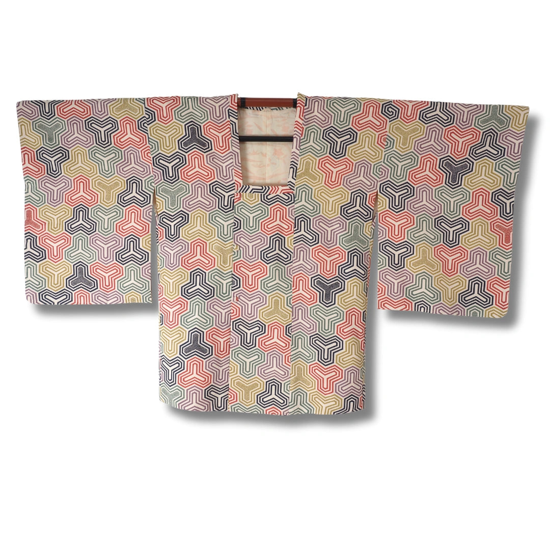 Vintage Damen Michiyuki Buntes Retro-Muster