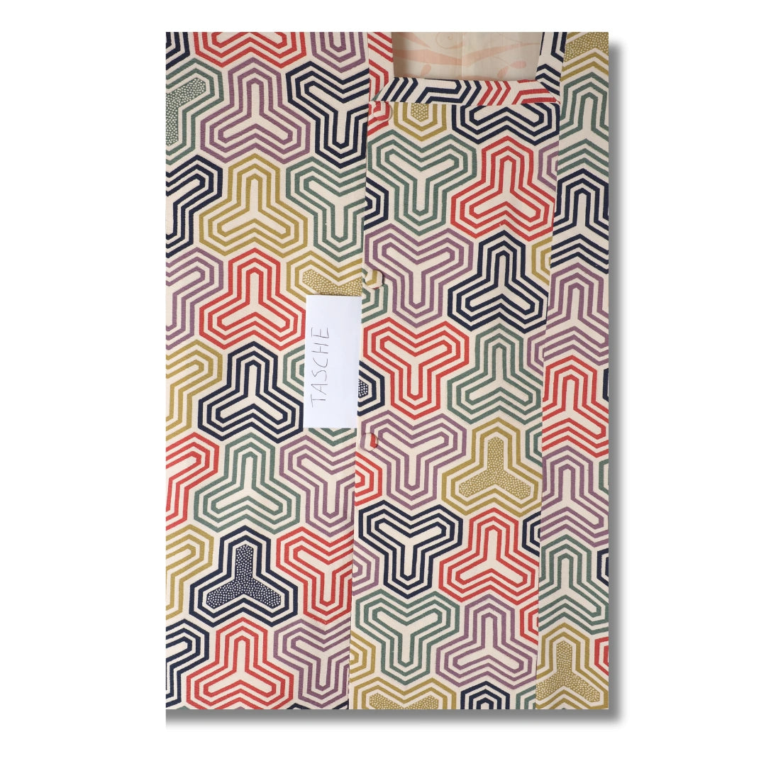 Vintage Damen Michiyuki Buntes Retro-Muster