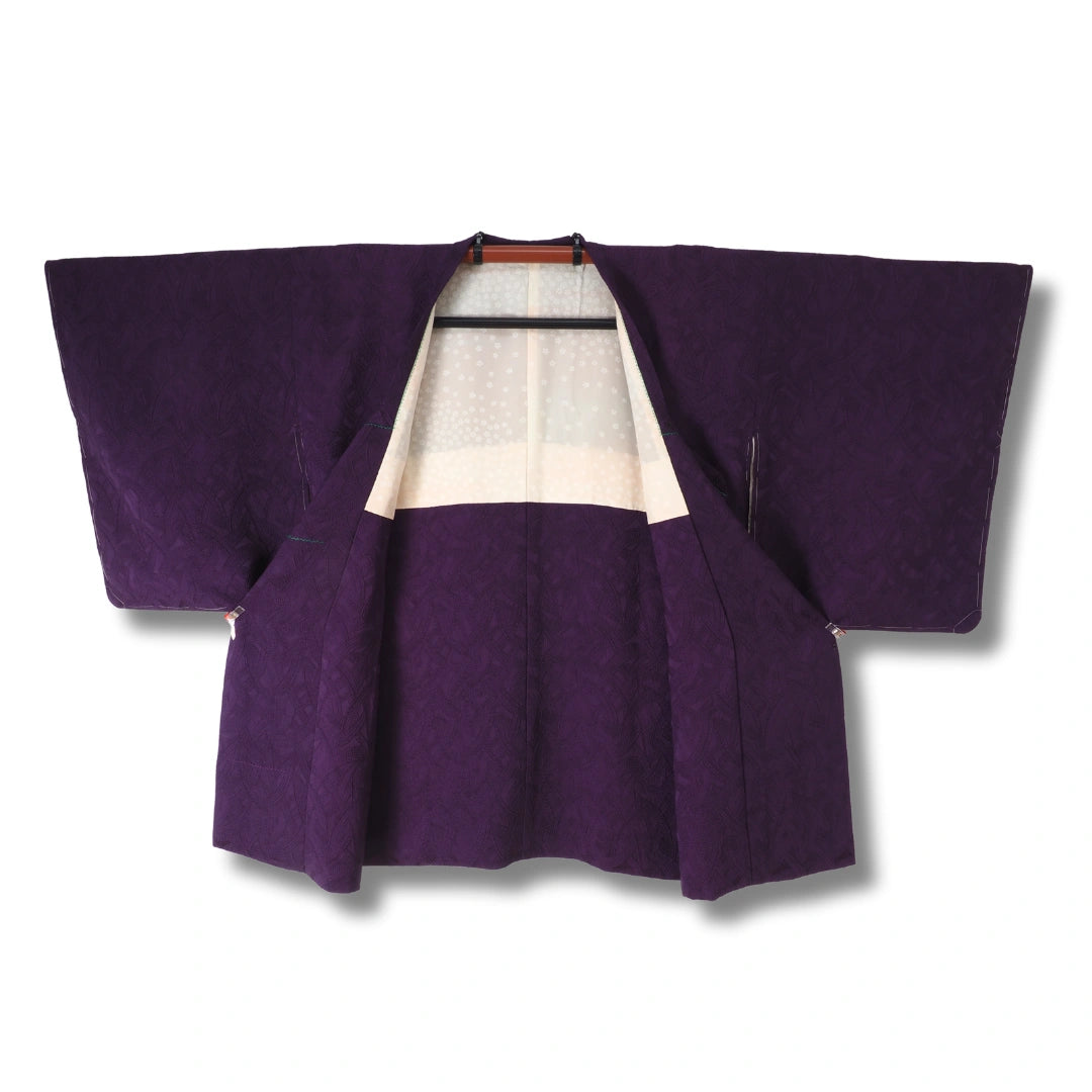 Vintage Damen Michiyuki in Lila, florales Jacquardmuster