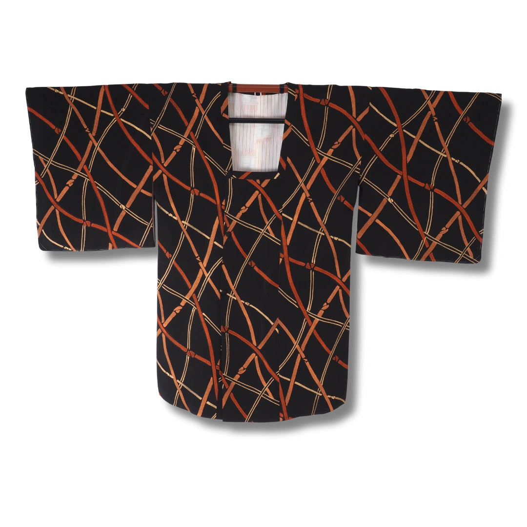Vintage Damen Michiyuki Schwarz mit Karomuster