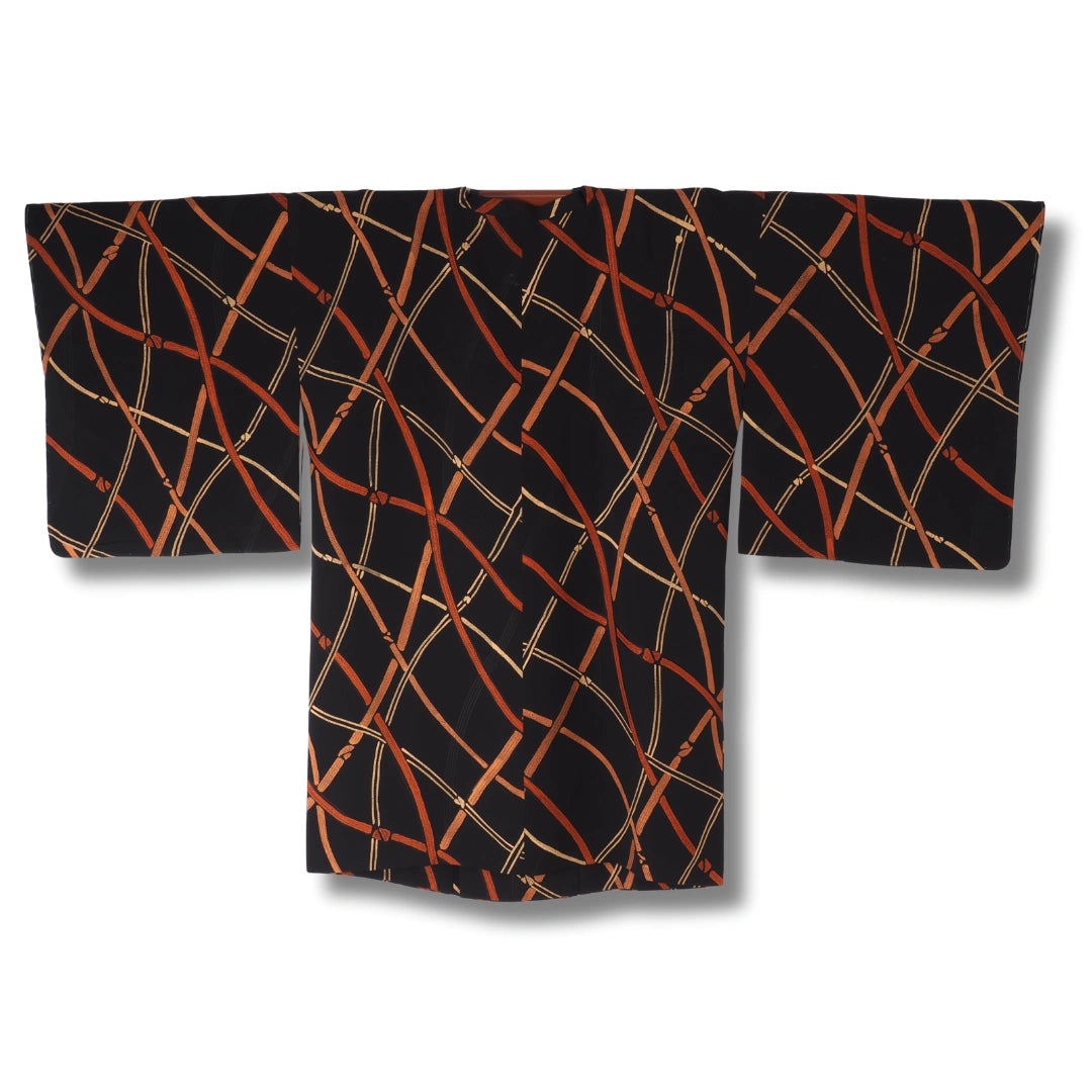 Vintage Damen Michiyuki Schwarz mit Karomuster