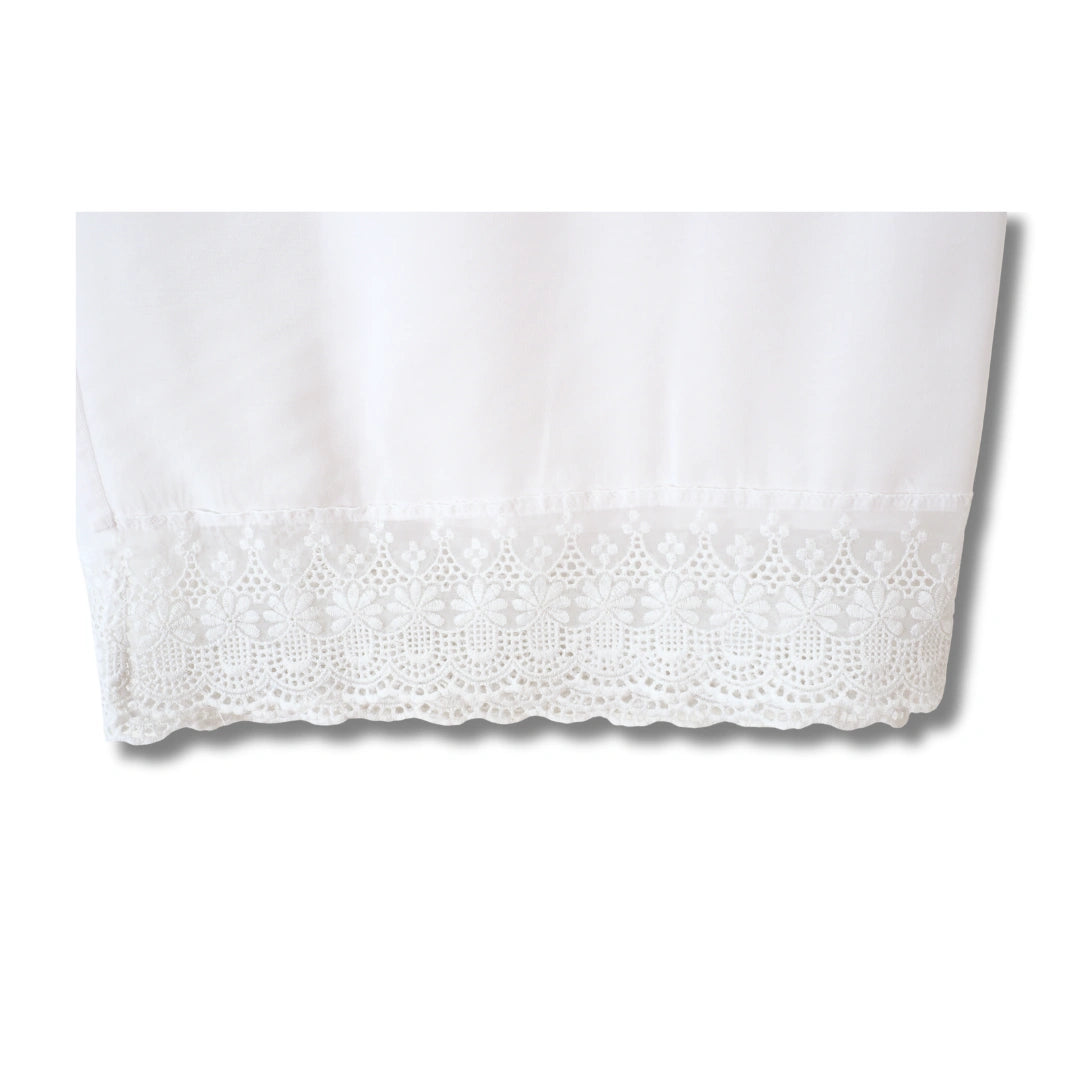Vintage Damen Susoyoke Weiß – Kimono-Unterrock mit Spitze