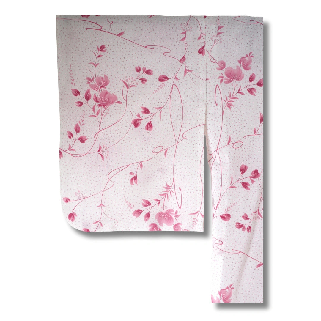 Vintage Damen Yukata weiß rosa mit Blumen