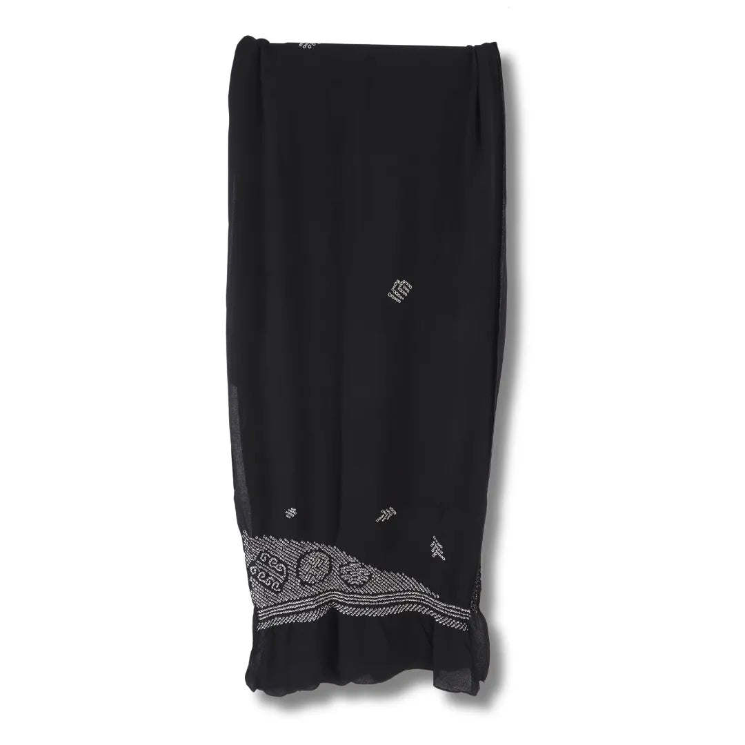 Vintage Herren Heko Obi schwarz Shibori Medaillons