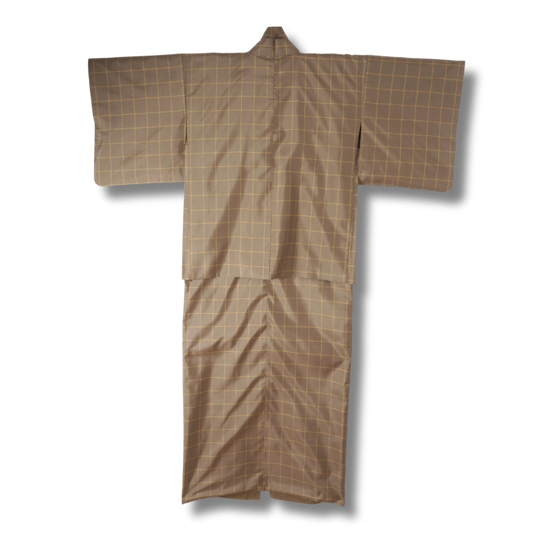 Vintage Damen Ensemble – Kimono & Haori im Karo-Muster