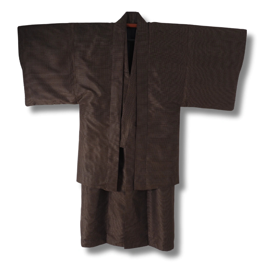 Vintage Herren Ensemble (Kimono & Haori Set) – Braun