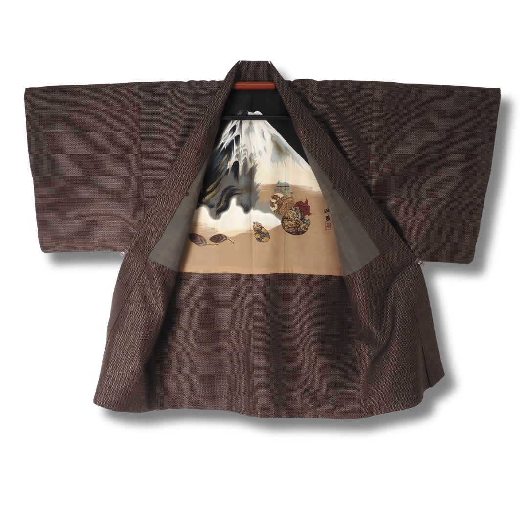 Vintage Herren Ensemble (Kimono & Haori Set) – Braun