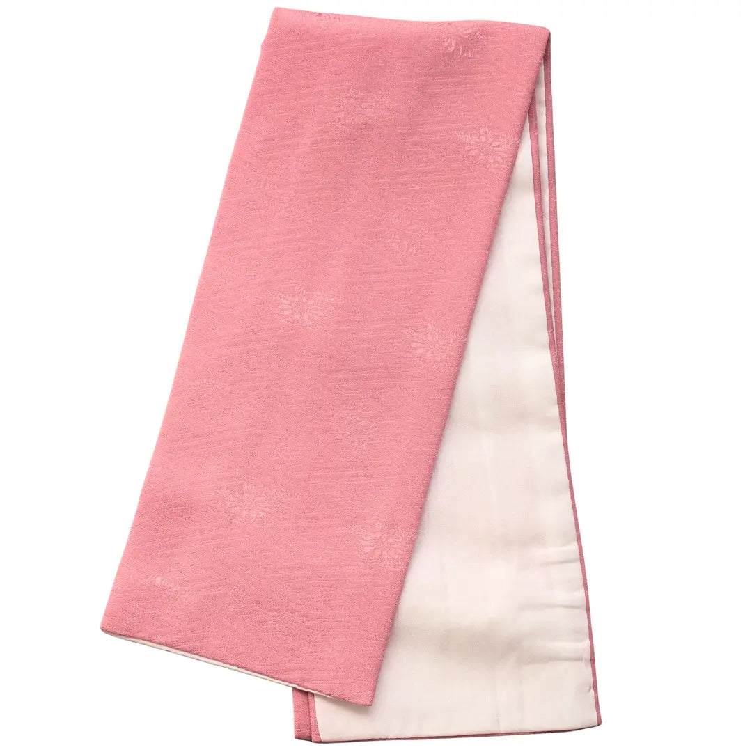 Rosafarbener Vintage Haneri für Juban und Kimono mit eingewebtem japanischem Ton in Ton Muster
