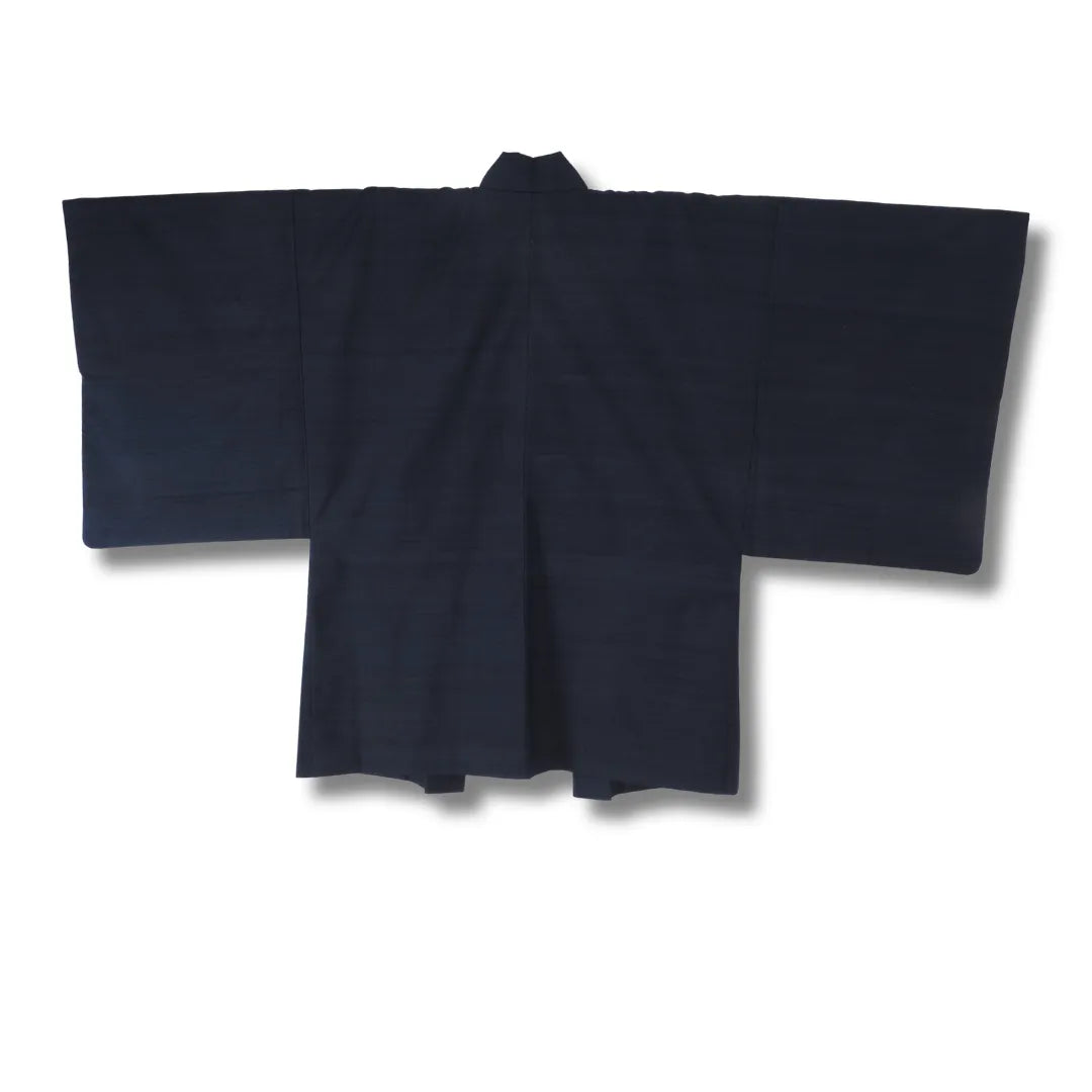 Rückansicht des dunkelblauen Vintage Herren Haori