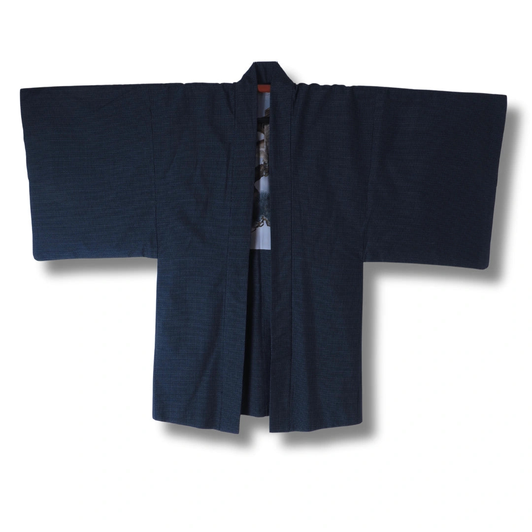 Vintage Herren Haori dunkelblau mit Greifvogel
