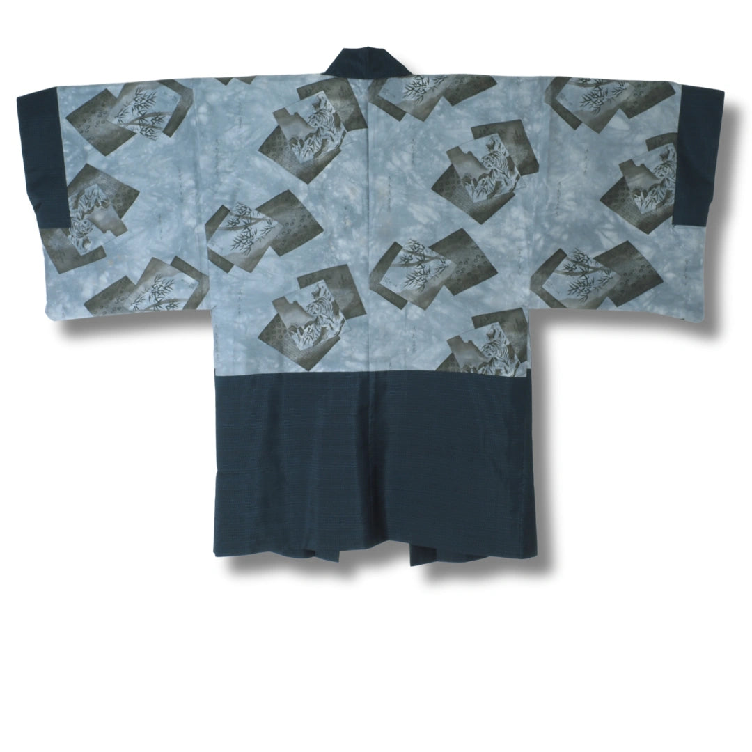 Vintage Herren Haori Dunkelblau mit Tiger-Motiv