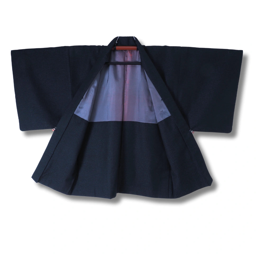 Vintage Herren Haori dunkelblau mit lila Innenseite