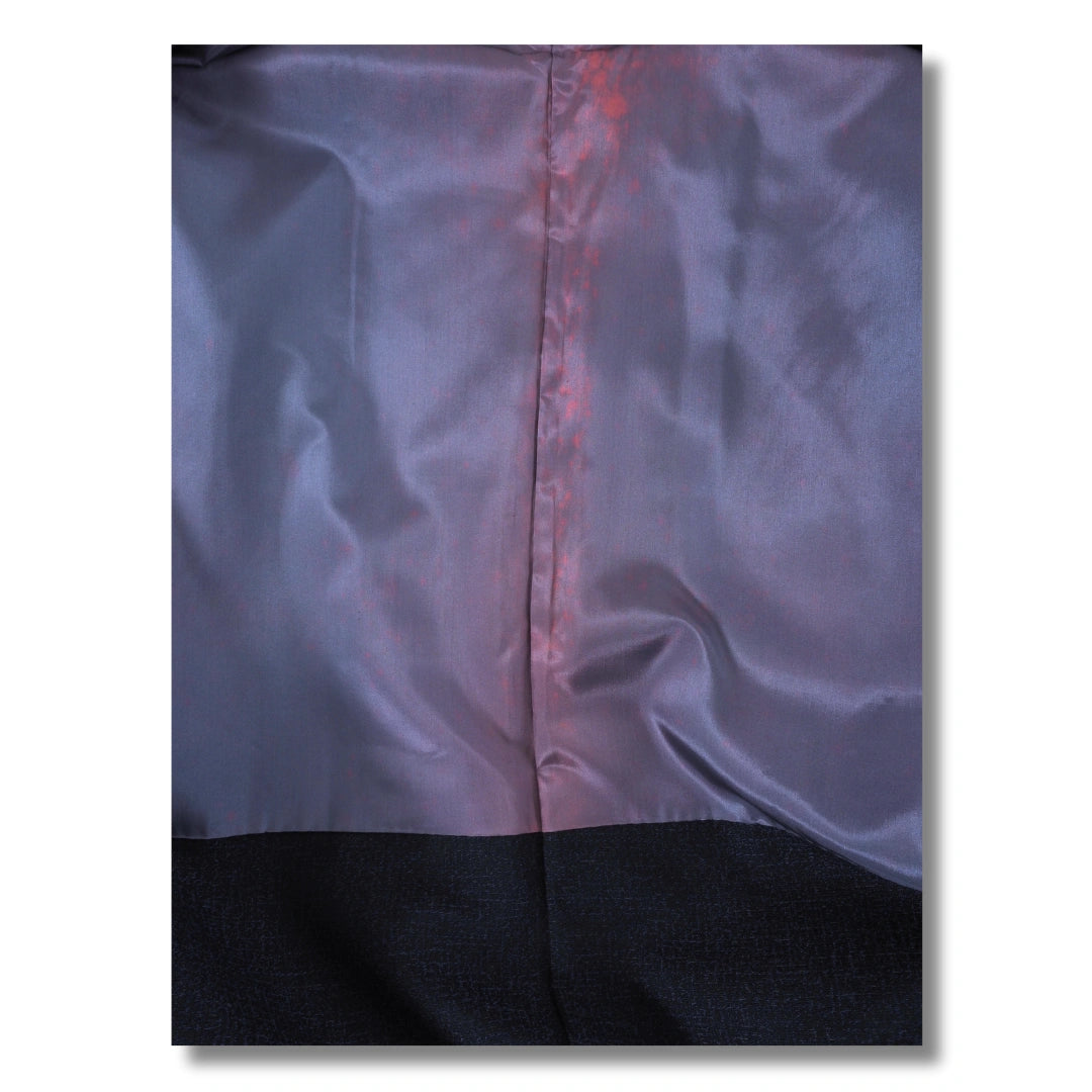 Vintage Herren Haori dunkelblau mit lila Innenseite