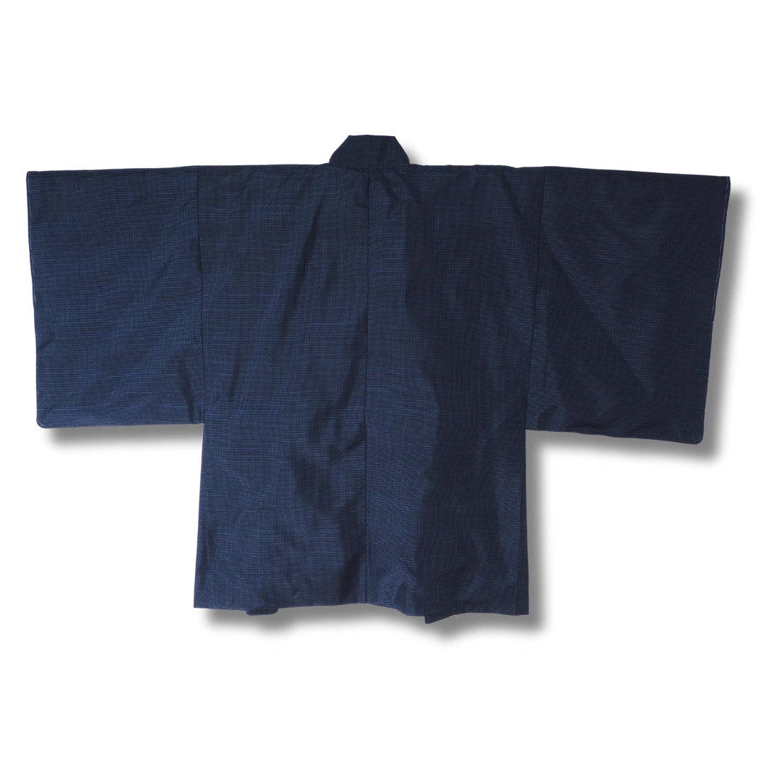 ungetragen: Vintage Herren Haori – Dunkelblau mit Landschaftsmotiv
