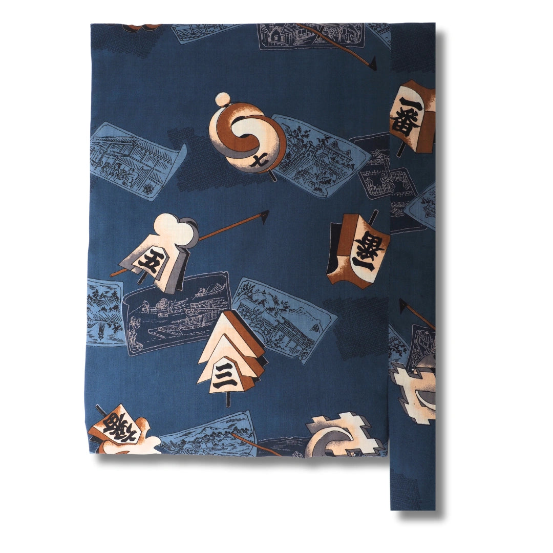 Vintage Herren Juban Blau mit Schriftzeichen