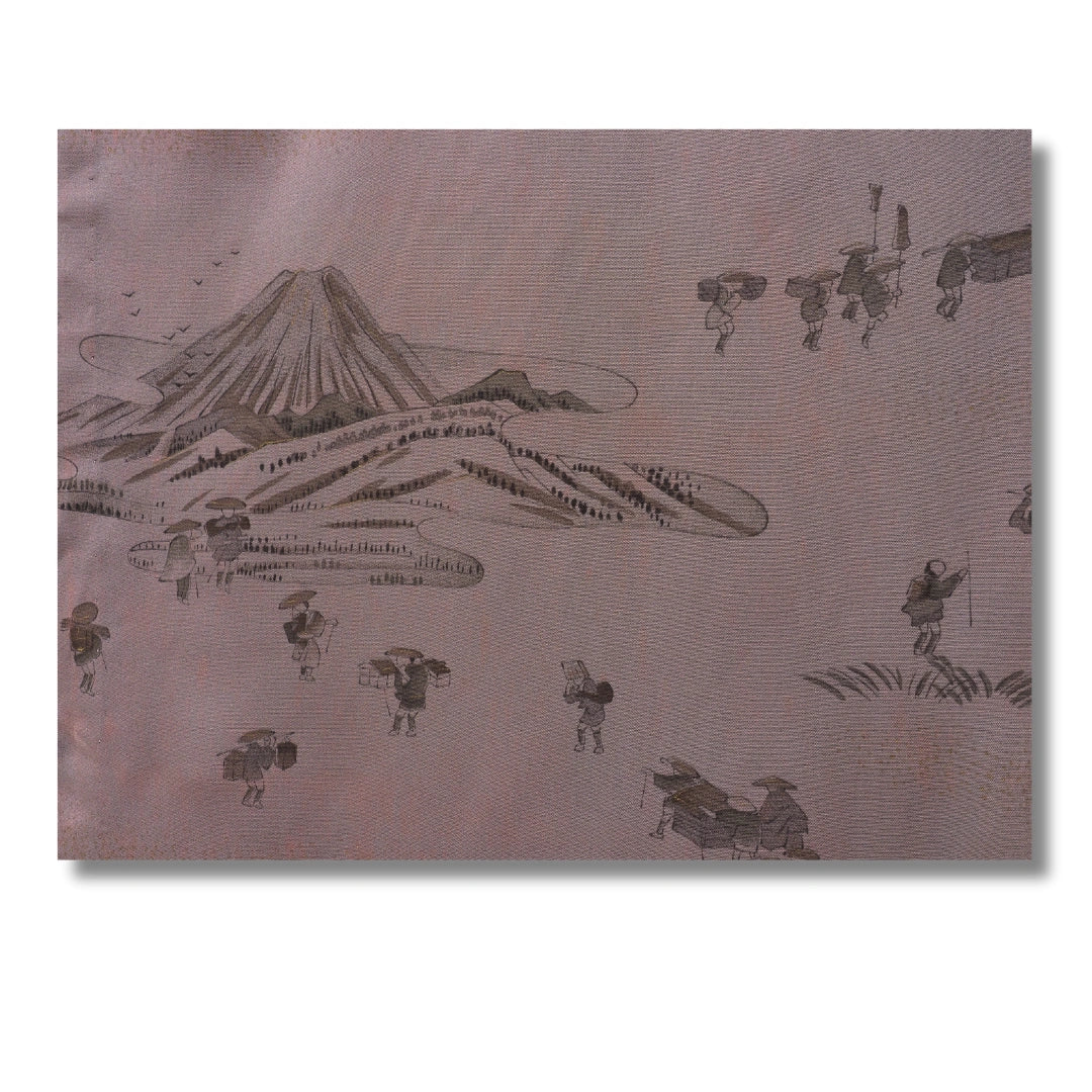 Vintage Herren-Juban Braun mit Bergmotiv
