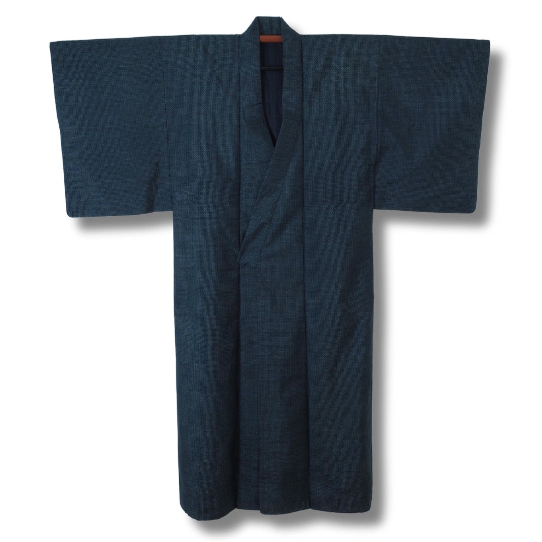 Vintage Herren Kimono dunkelblau Muster