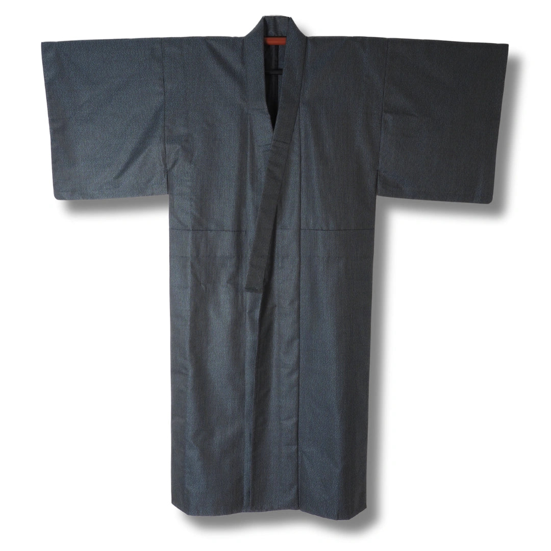 Vintage Herren Kimono Grau mit feinem Muster