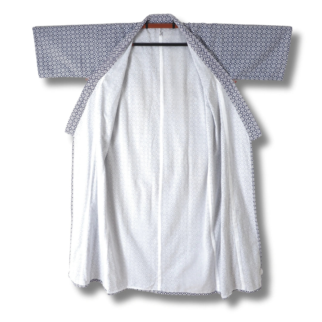 Vintage Nemaki Yukata Blau-Weiß Baumwolle