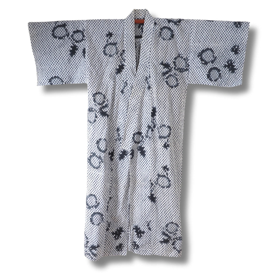 Vintage Herren Yukata Blau-Weiß