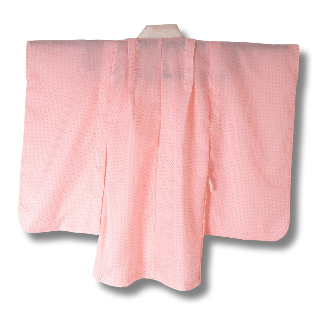 Vintage Kinder Furisode Juban Koralle mit Stickerei (Gr. 86–100)