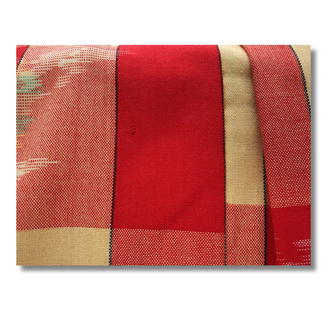 Vintage Kinder-Haori Rot-Gelb kariert (Größe 98–110)