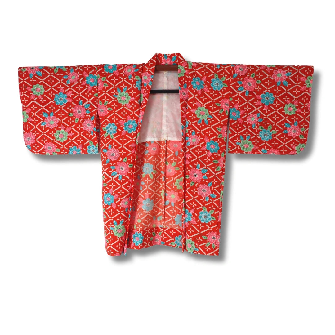 Vintage Kinder Haori Rot (Gr. 110 - 124)