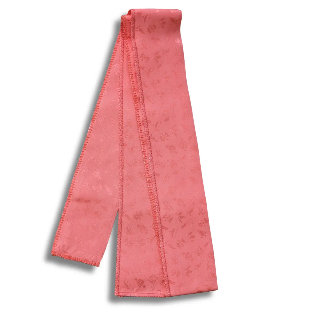 Rosafarbener Vintage Kasane Eri für Kimono mit eingewebten floralen japanischen Motiven
