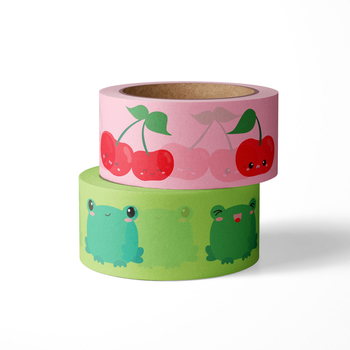 2 Washi Tape Rollen Frösche und Kirschen #farbe_Kirschen