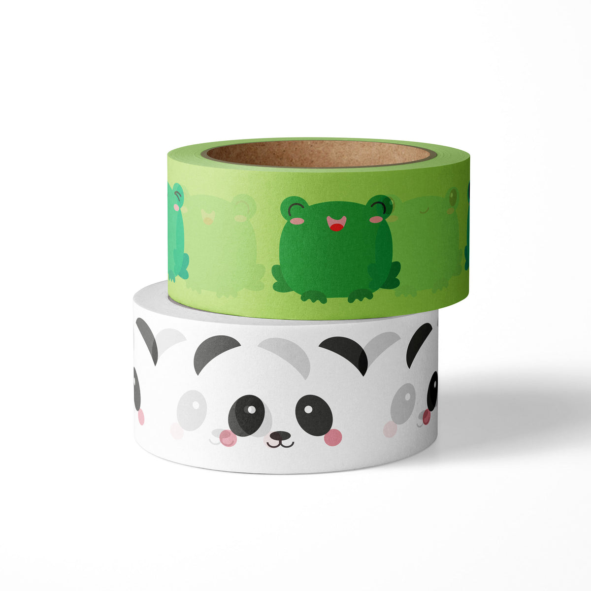 2 Washi Tape Rollen Frösche und Panda #farbe_Frosch