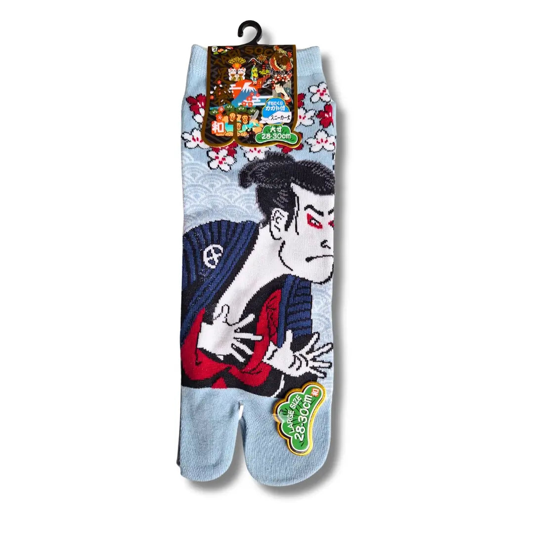 Blaue Kurze Tabi Zehensocken mit dem Motiv Goemon in der Größe 43 bis 46 #farbe_Blau