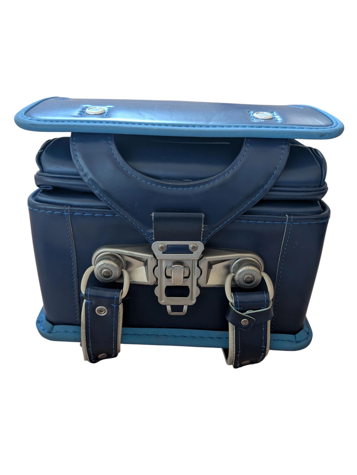 blauer vintage - japanischer Schulrucksack randoseru #farbe_Blau