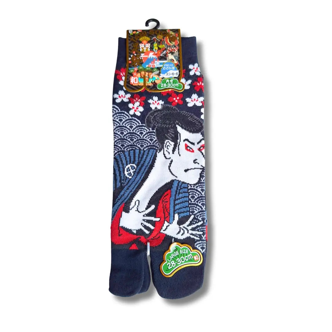 Kurze Tabi Zehensocken mit dem Motiv Goemon in der Größe 43 bis 46 in Dunkelblau #farbe_Dunkelblau
