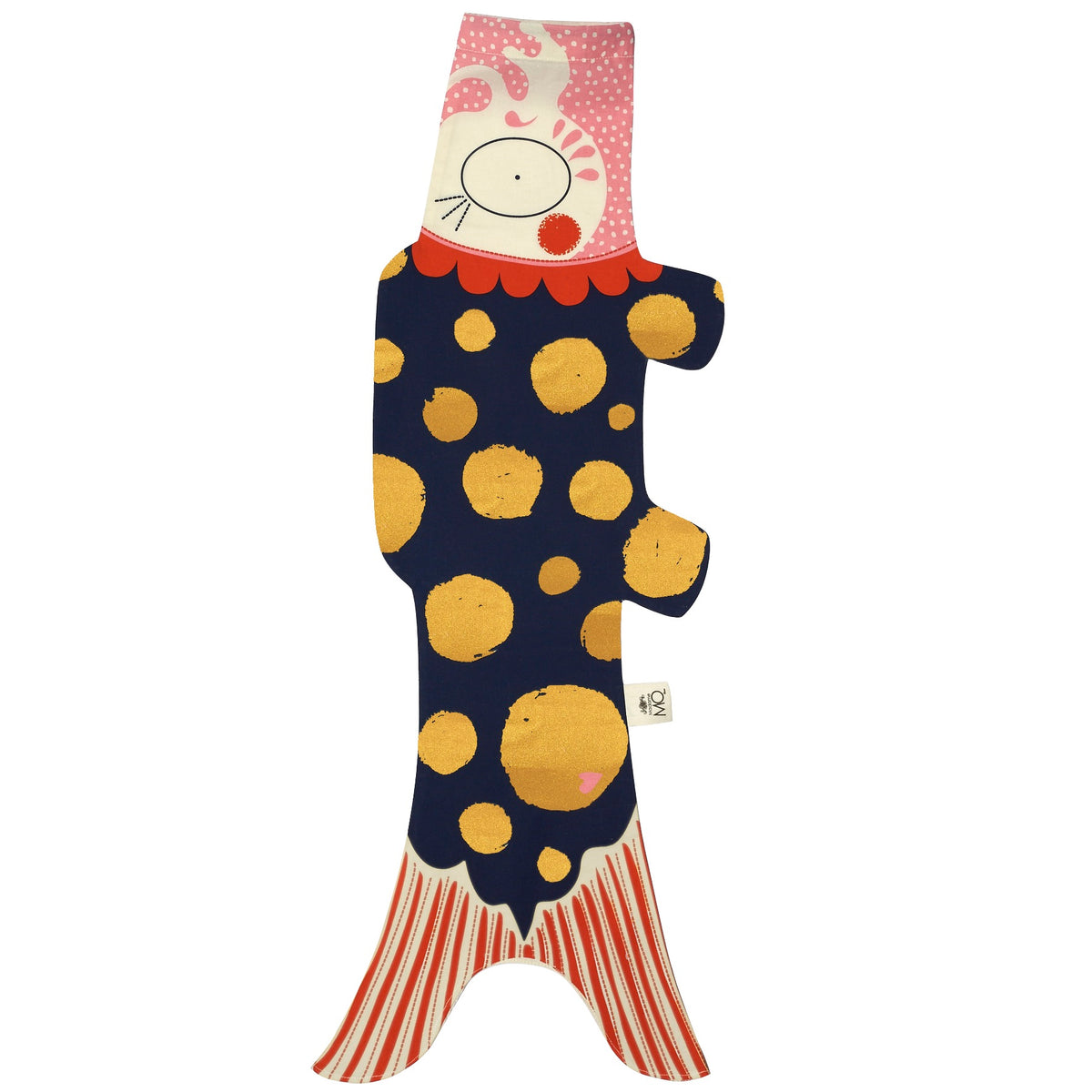Koinobori Goldene Punkte Grösse S Bio Baumwolle #farbe_Gold und Blau