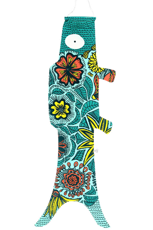 Koinobori Größe M mit Blüten #farbe_Blüten
