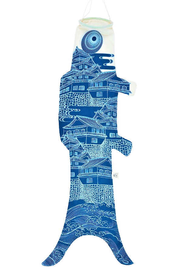 Koinobori Größe M Ôshiro in Blau #farbe_Blau