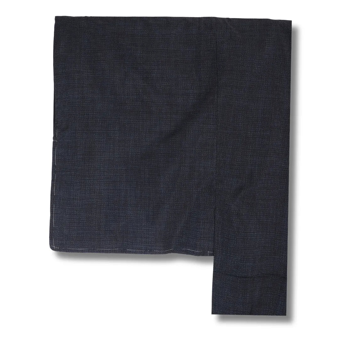 Ärmelansicht des blaugrauen Herren-Kimono mit Webstruktur