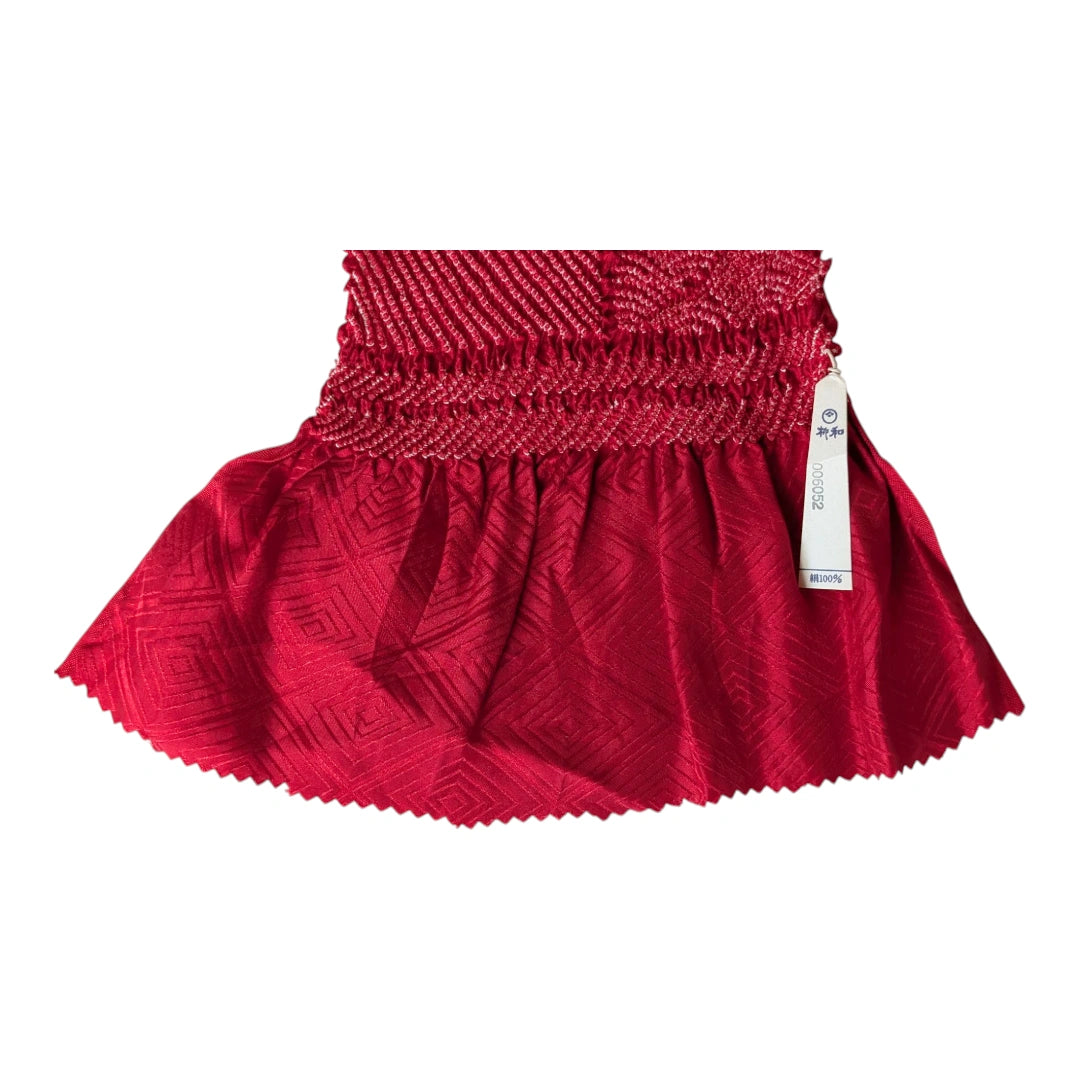 Vintage Obiage Kaminrot Shibori Seide Irekobishi