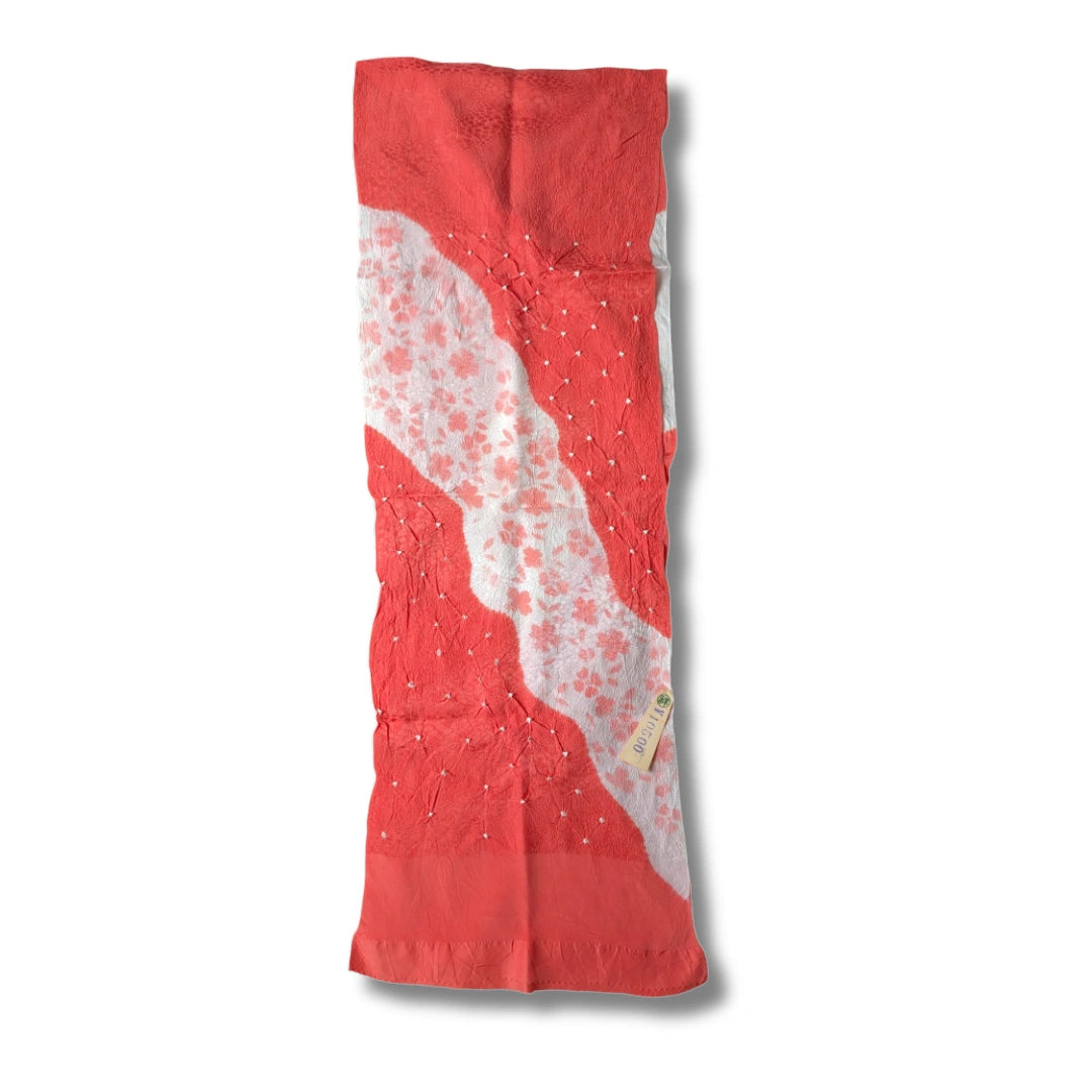 Obiage aus Seide Orange Shibori ungetragen