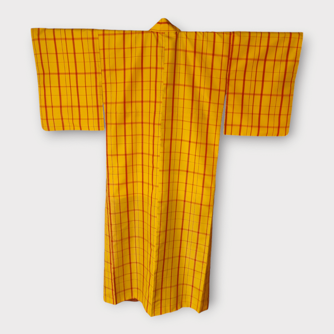 Vintage Ensemble Damen Kimono + Haori kariert