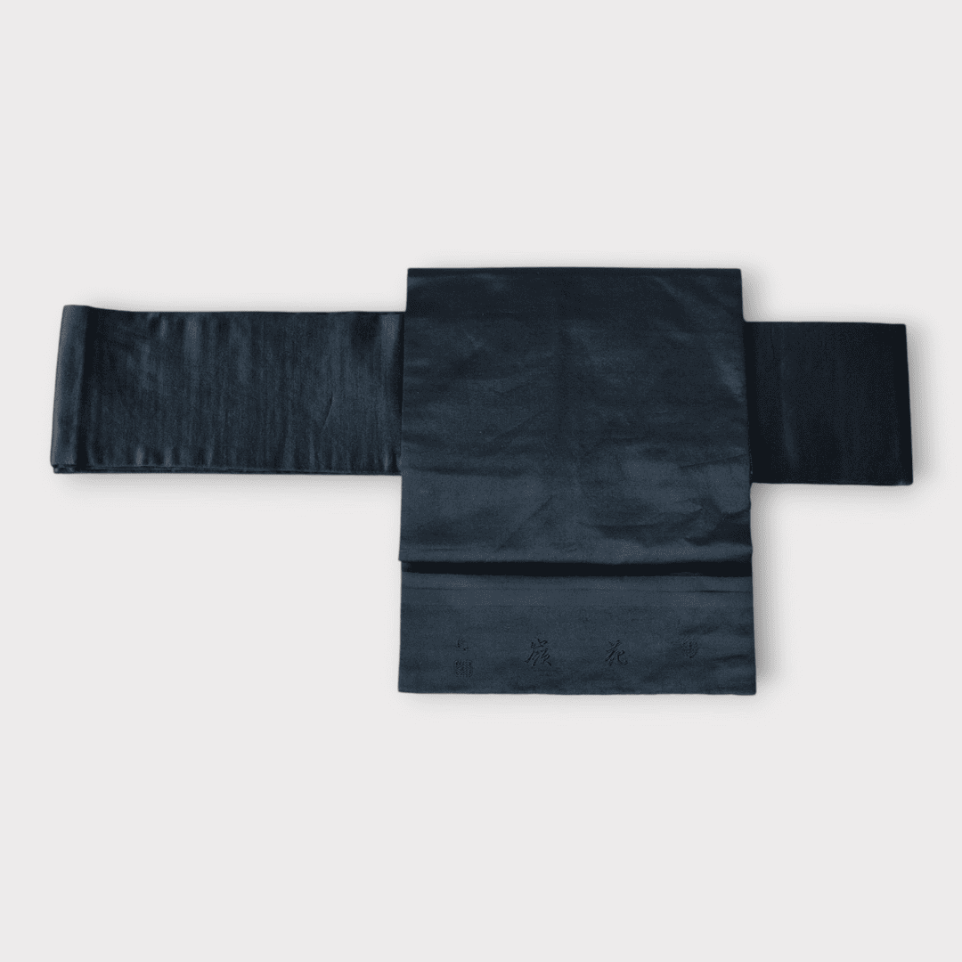 Vintage Nagoya shitate Nagoya Obi Schwarz Kanji