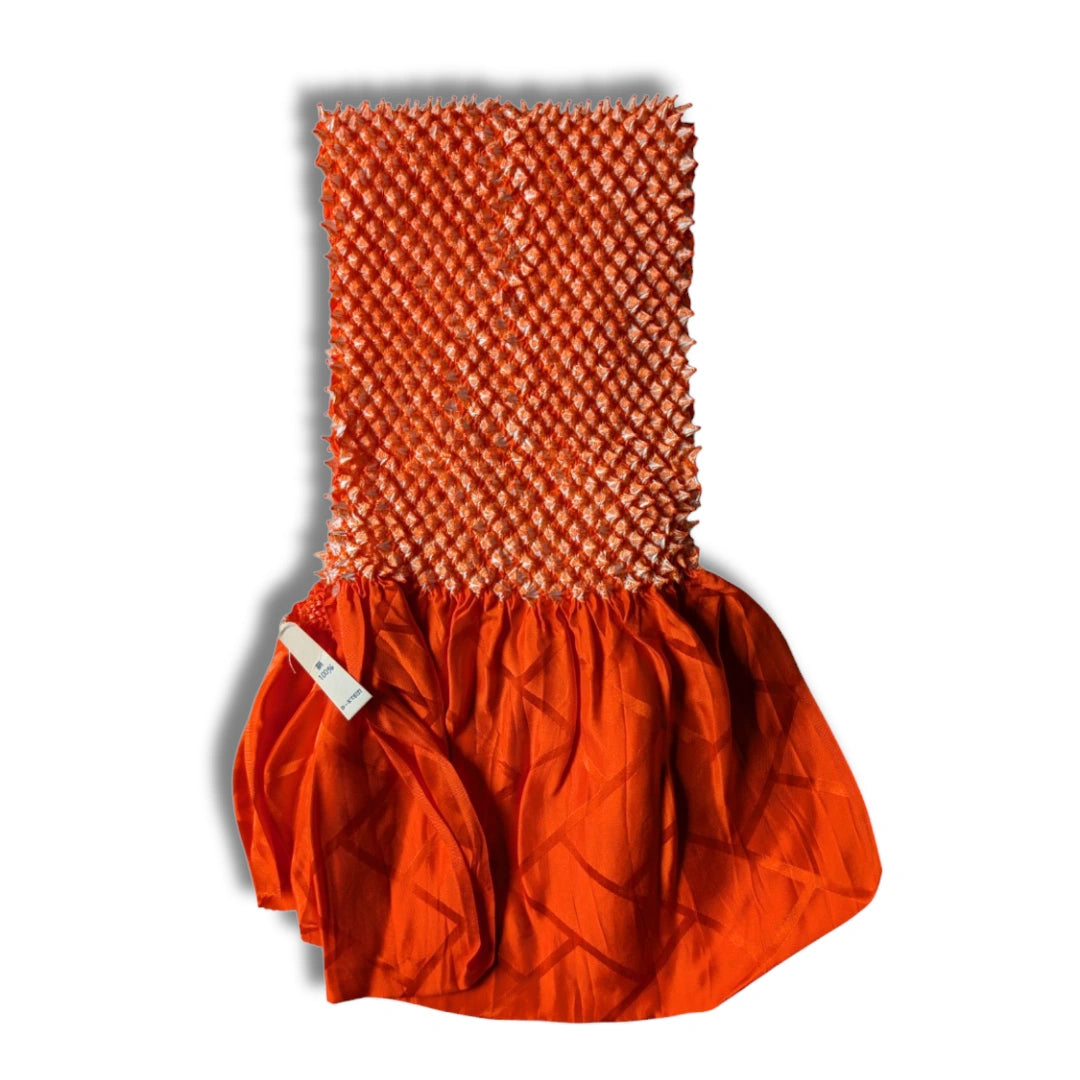 Obiage aus Seide Shibori Orange ungetragen