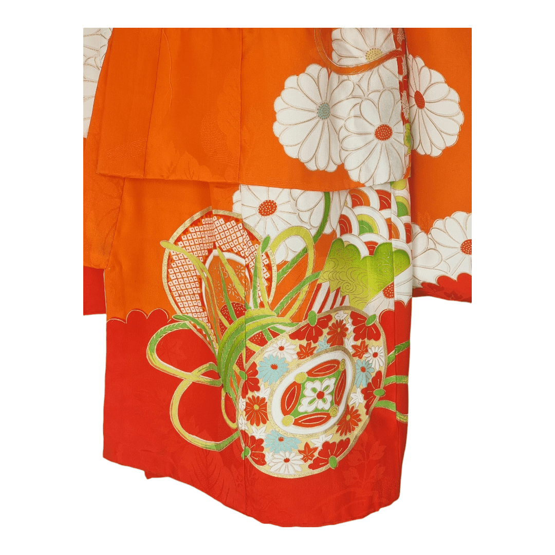 Vintage Furisode Kimono Kinder Trommel Gr. 86 / 116