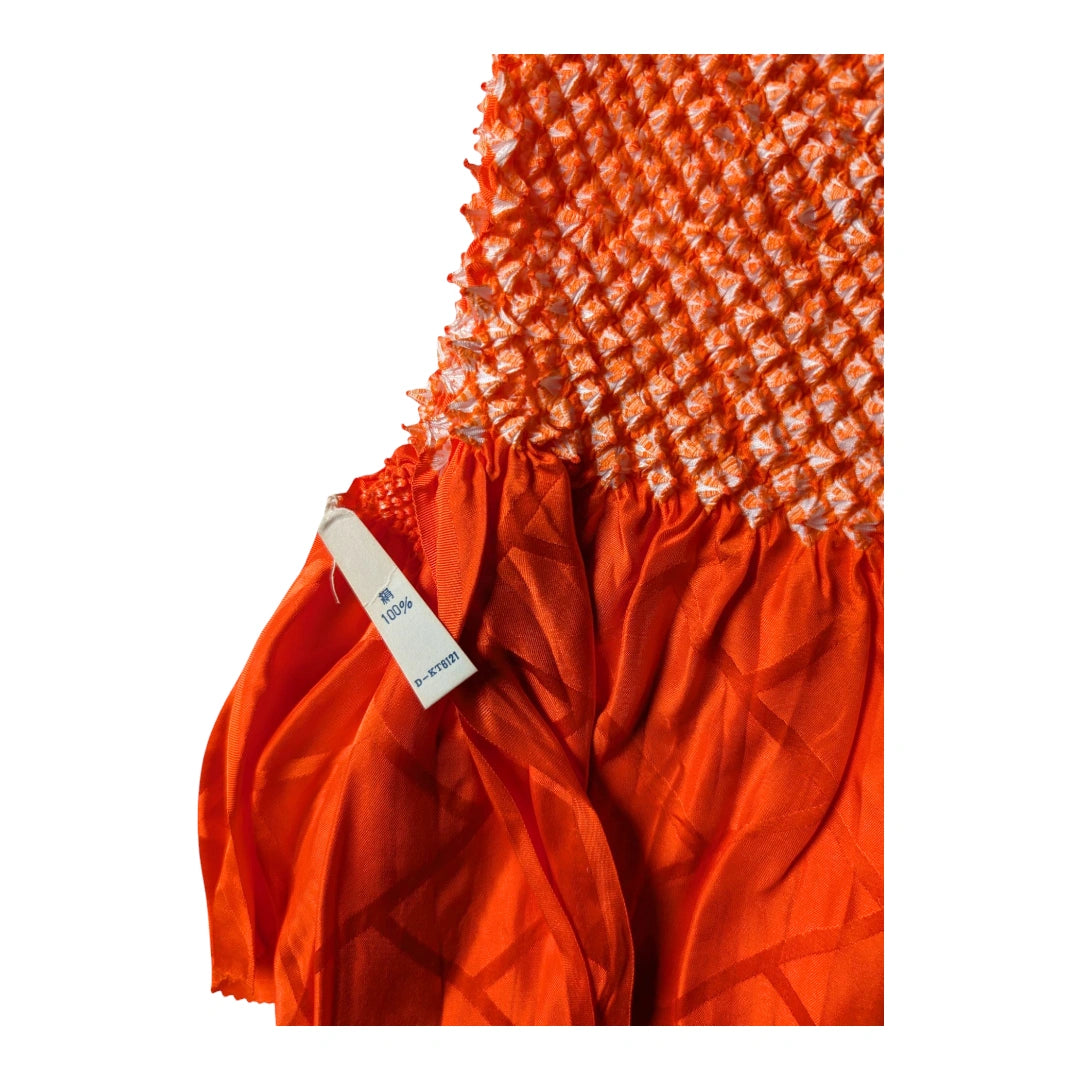 Obiage aus Seide Shibori Orange ungetragen