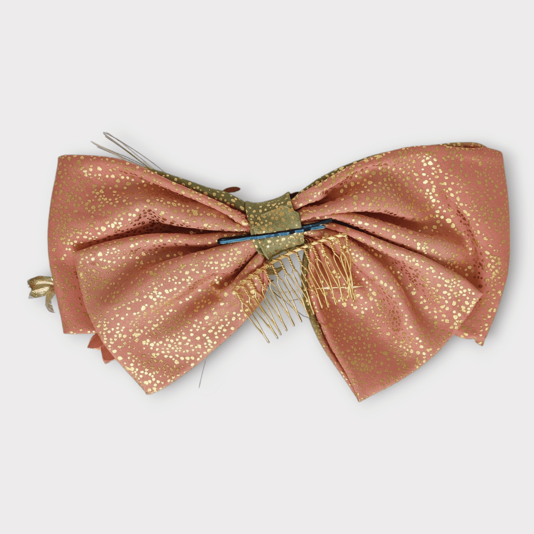 Vintage Kanzashi Schleife Rosa / Grün