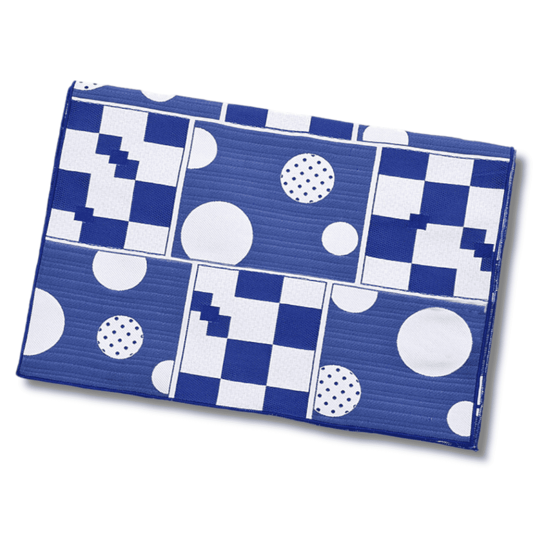 Hiraki shitate Nagoya Obi Geometrie Blau #farbe_Blau