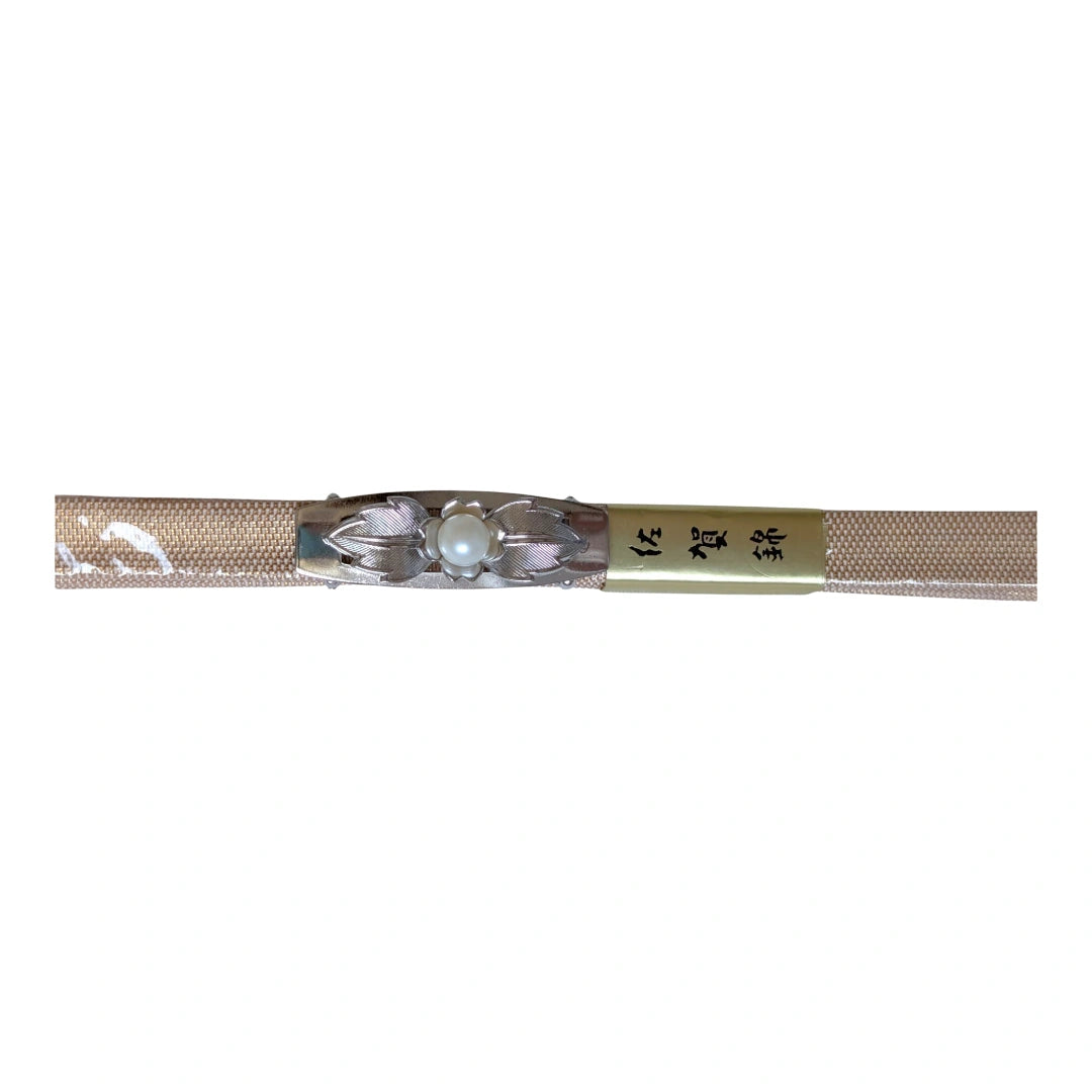 Vintage Obijime Beige mit Obidome Blüte unbenutzt