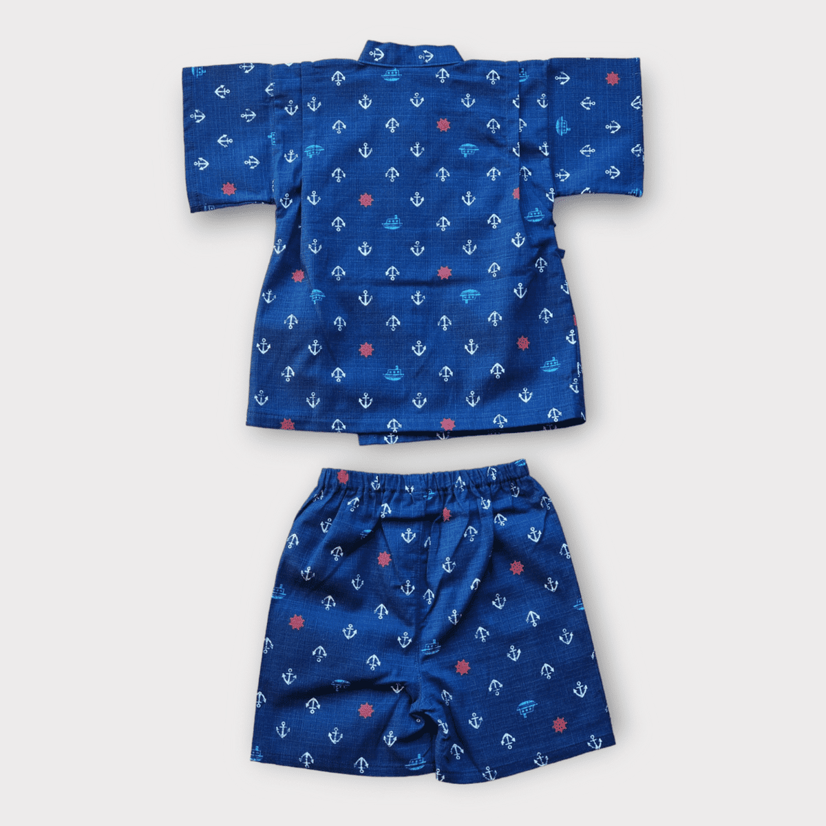 Blauer Jinbei mit Maritim Motiv Gr. 92-98