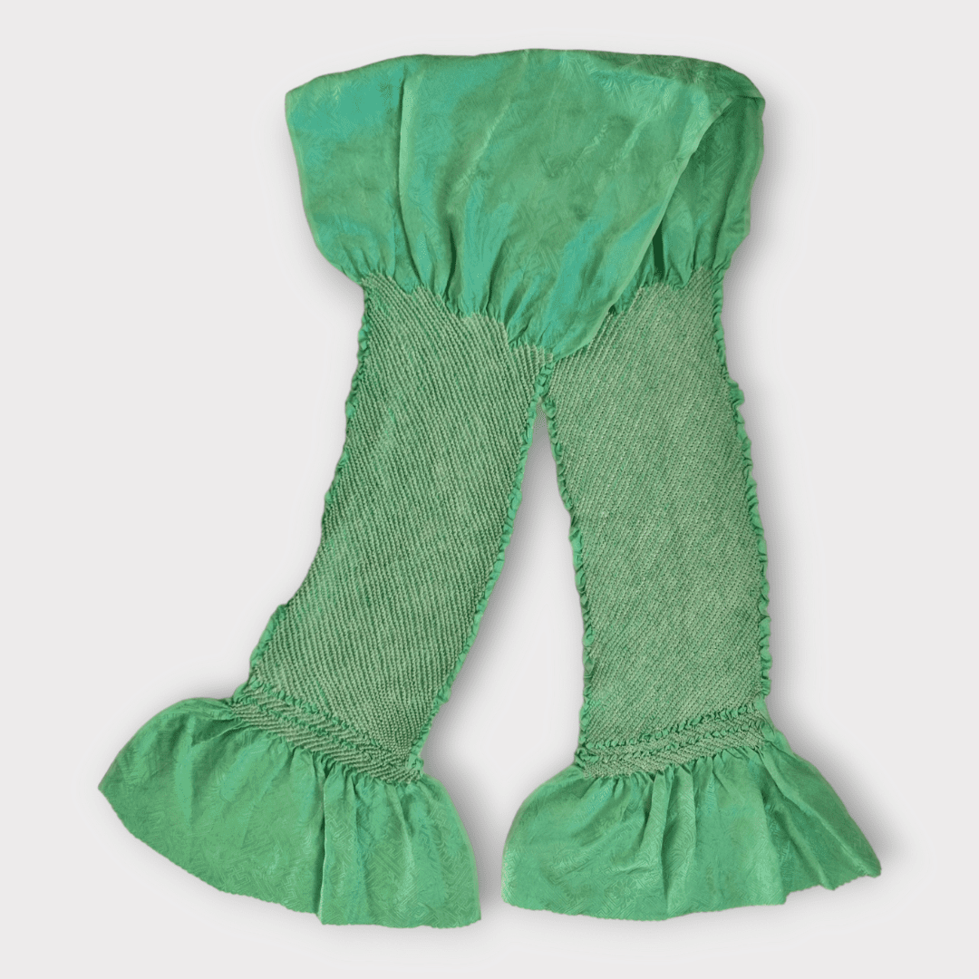 Vintage Obiage Türkis Shibori Seide 