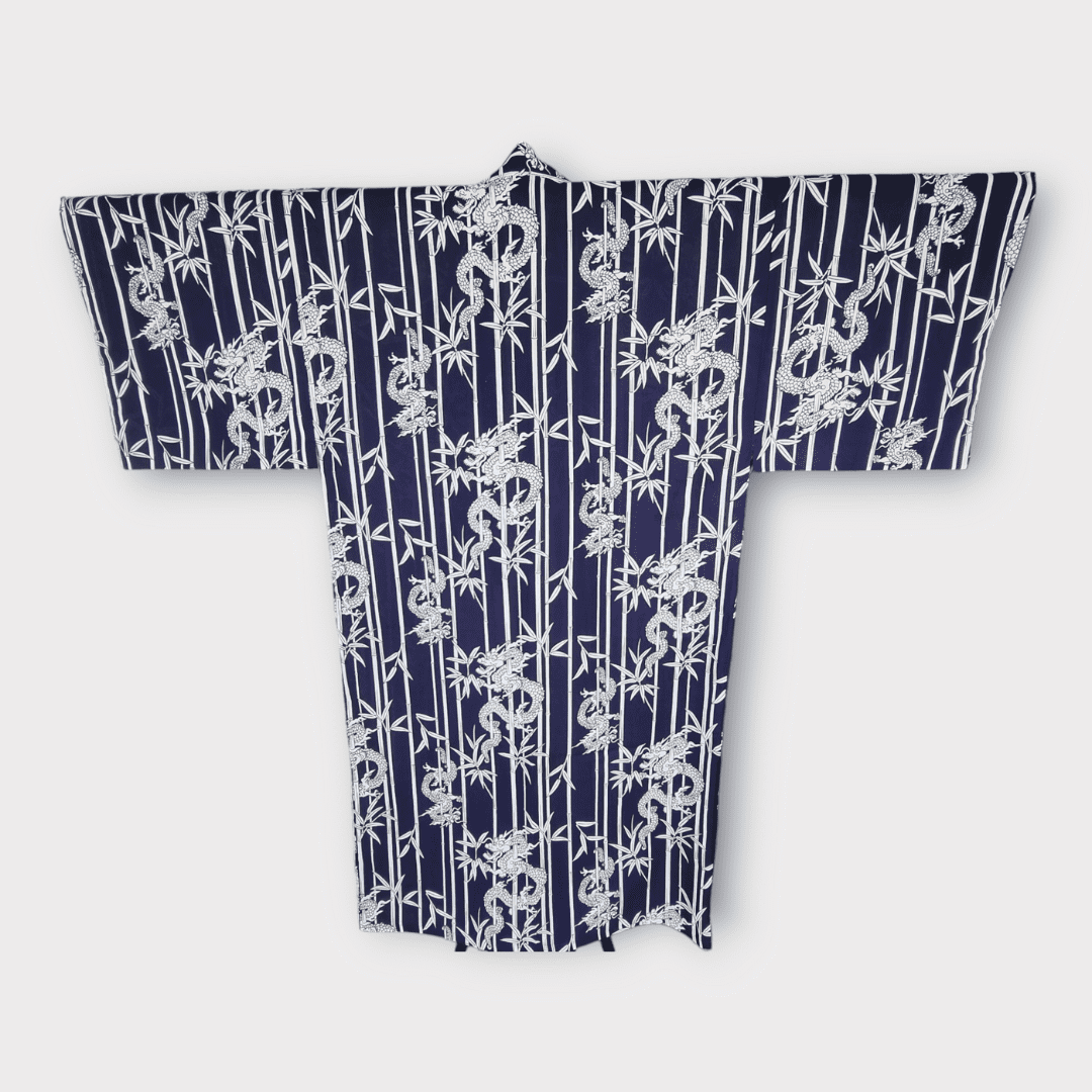 Plus Size Yukata Drache Bambus inkl. Obi